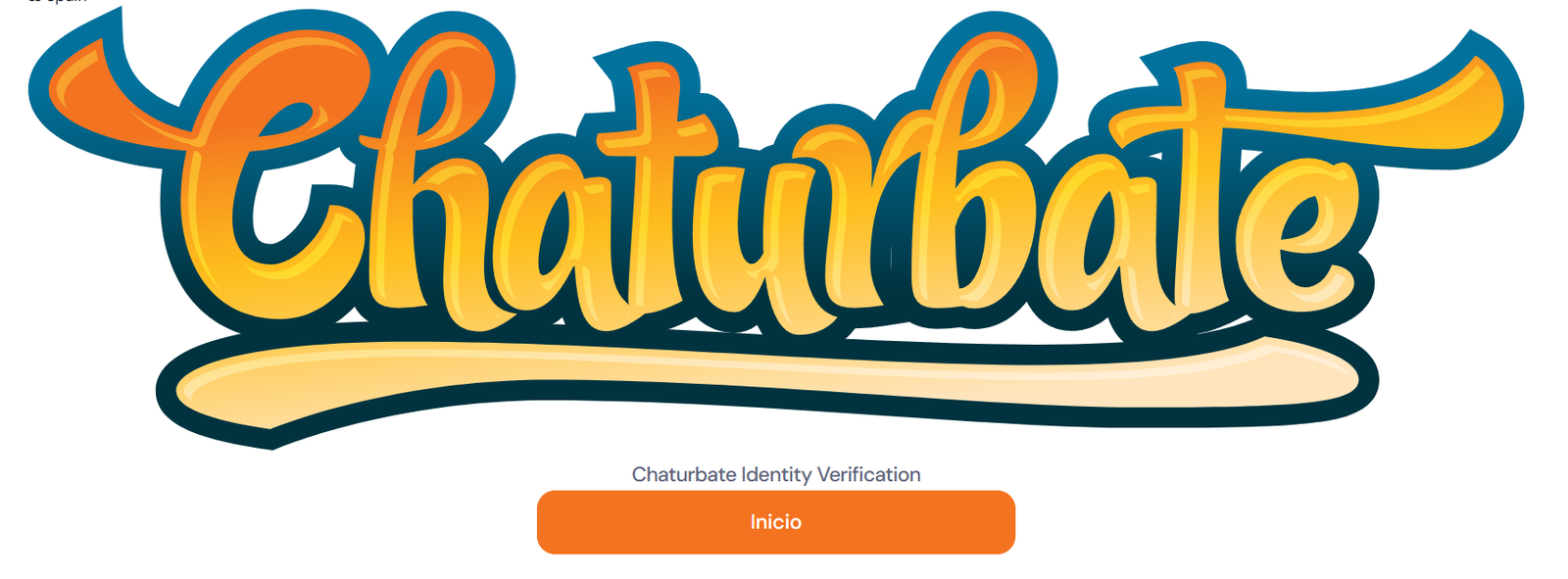 Chaturbate Identity Verification start screen showing an orange start button