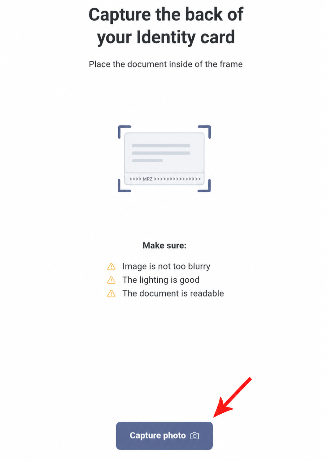 Capture back of identity card for Fansly verification